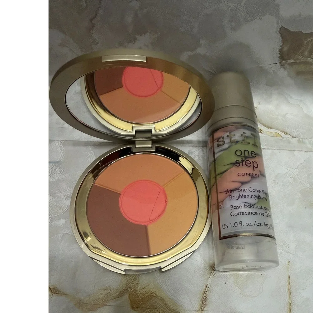 Stila One Step Correct Primer and Brightening Finishing Powder Set New In Box